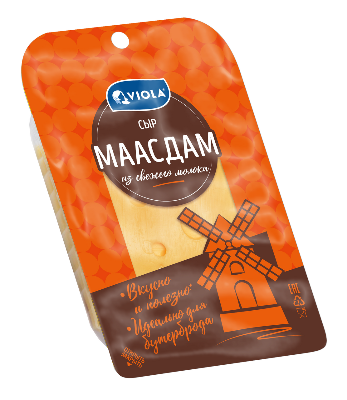 Сыр Viola маасдам нарезка 45%, 120г Сыр Viola маасдам нарезка 45%, 120г