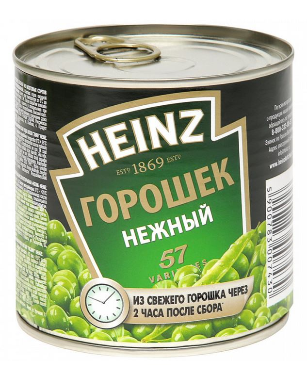 Горошек Heinz зеленый нежный, 400г