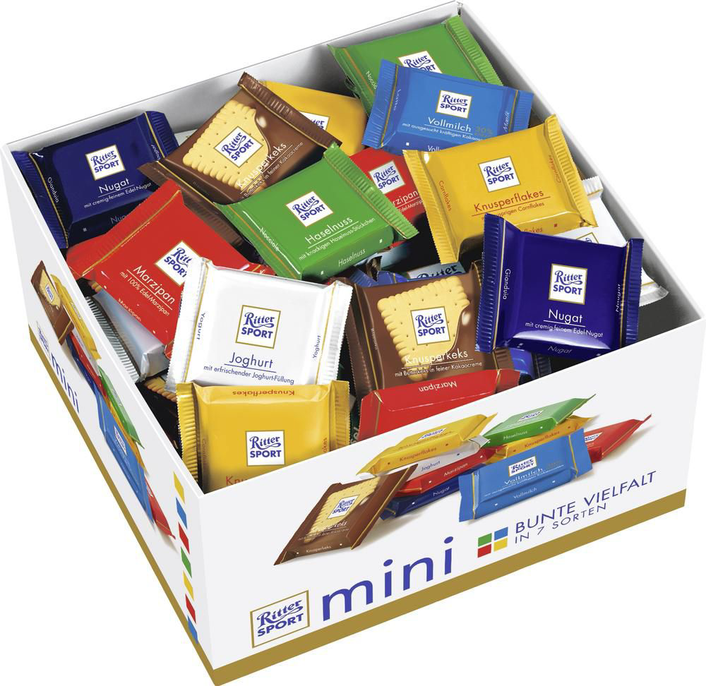 Набор мини-шоколада Ritter Sport Яркая коллекция 84 штуки