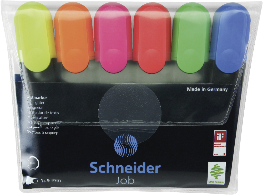 Текстовые маркеры Schneider Job 6 цветов