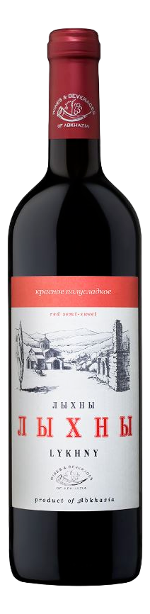 Вино Лыхны красное полусладкое, 0.75л