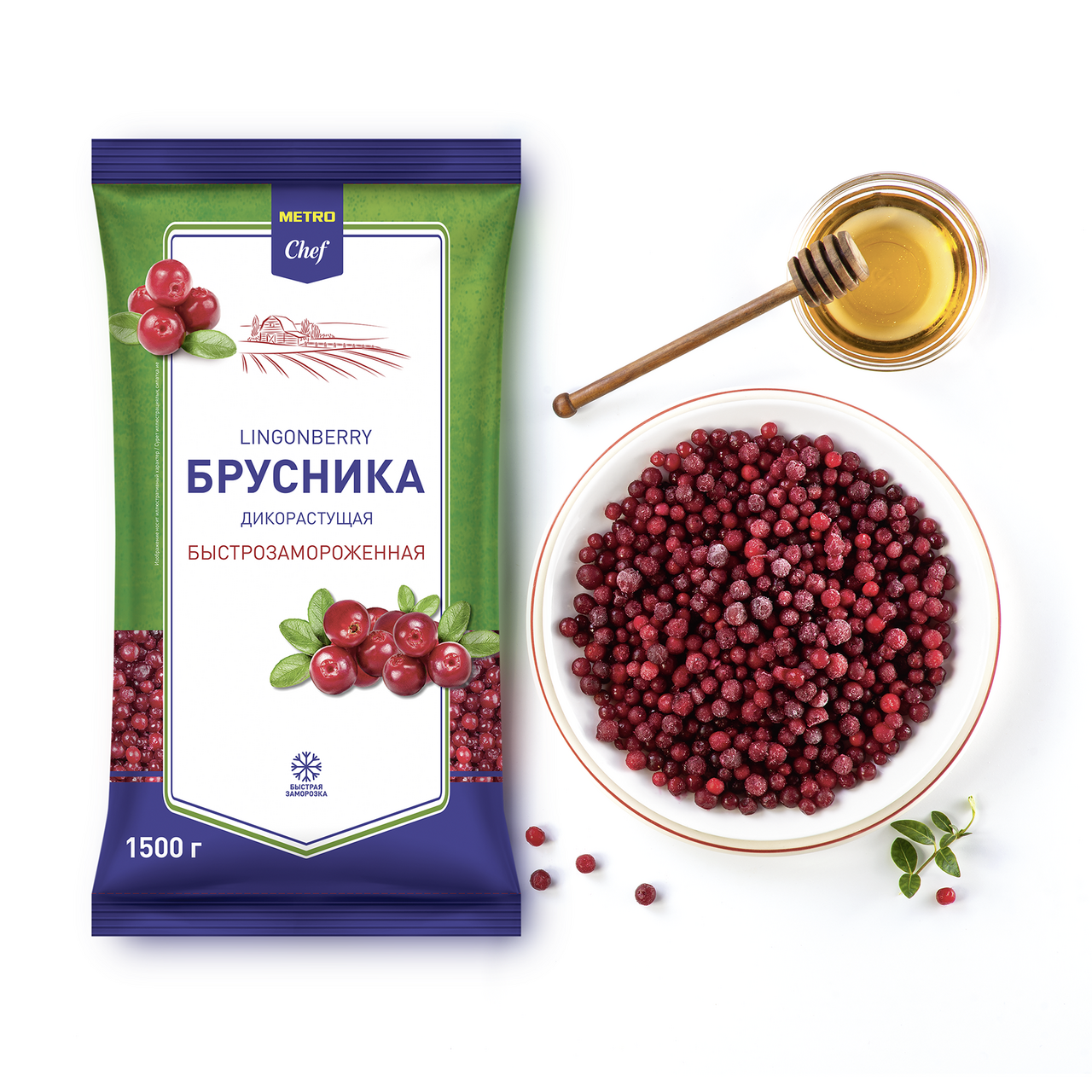 Брусника быстрозамороженная 1,5 кг