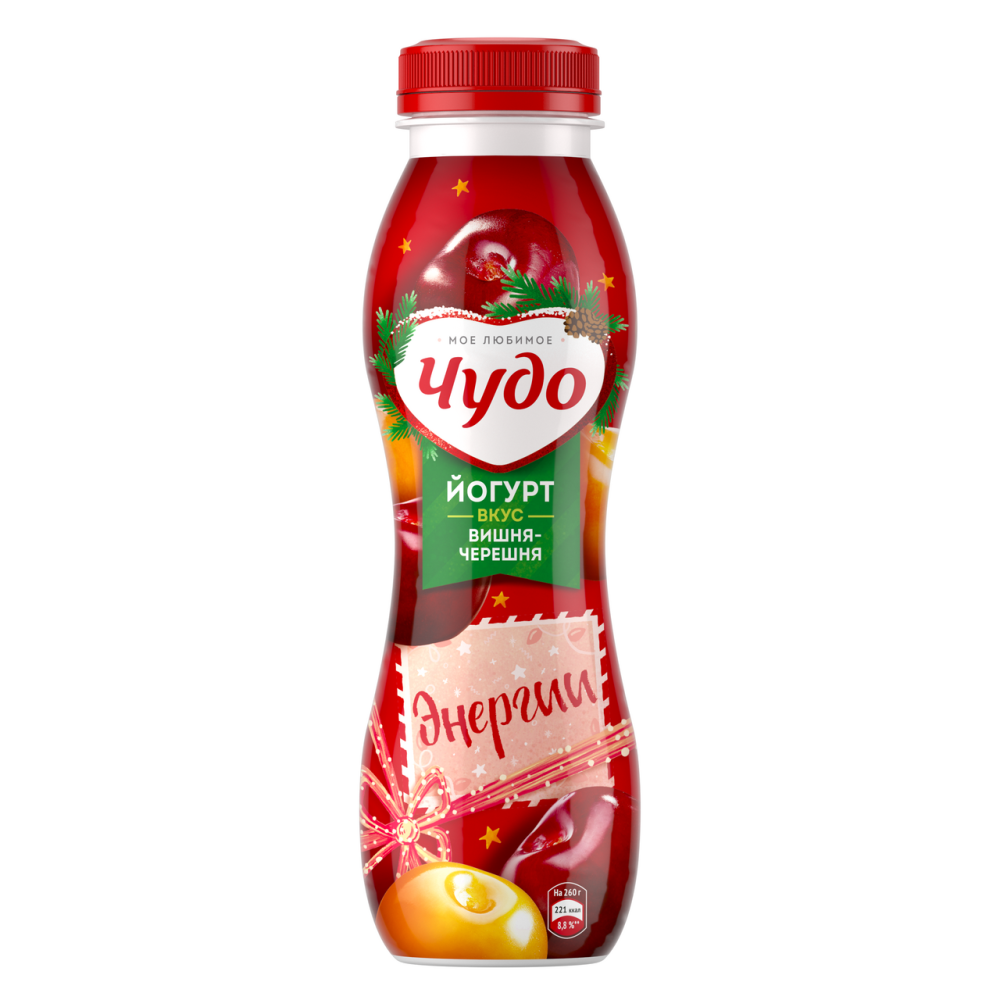 Йогурт питьевой Чудо вишня-черешня 1.9%, 260г Йогурт питьевой Чудо вишня-черешня 1.9%, 260г