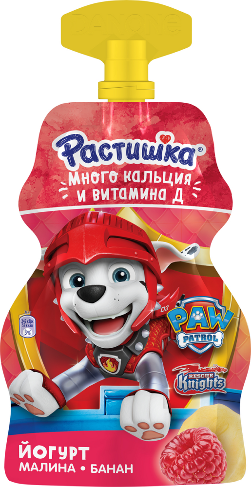 Йогурт Растишка малина-банан 2.6% 70 г