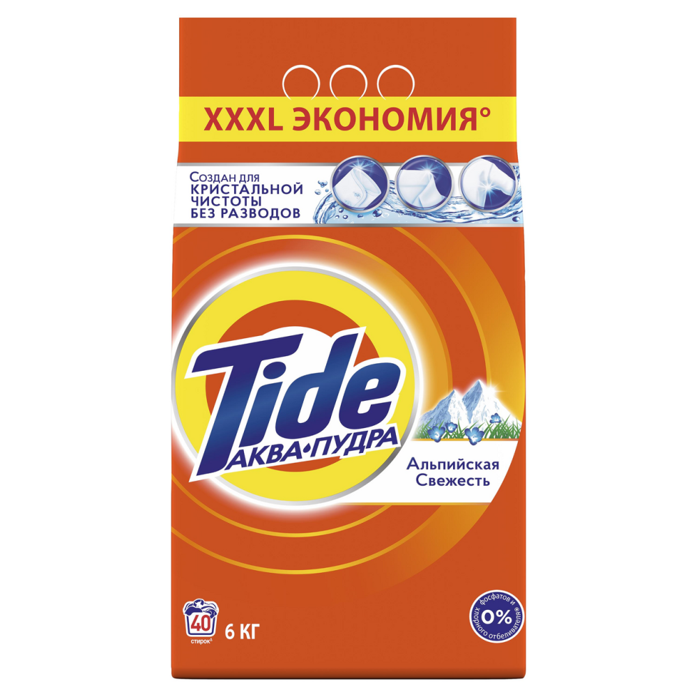 Стиральный порошок Tide Альпийская свежесть автомат для белого белья 6 кг