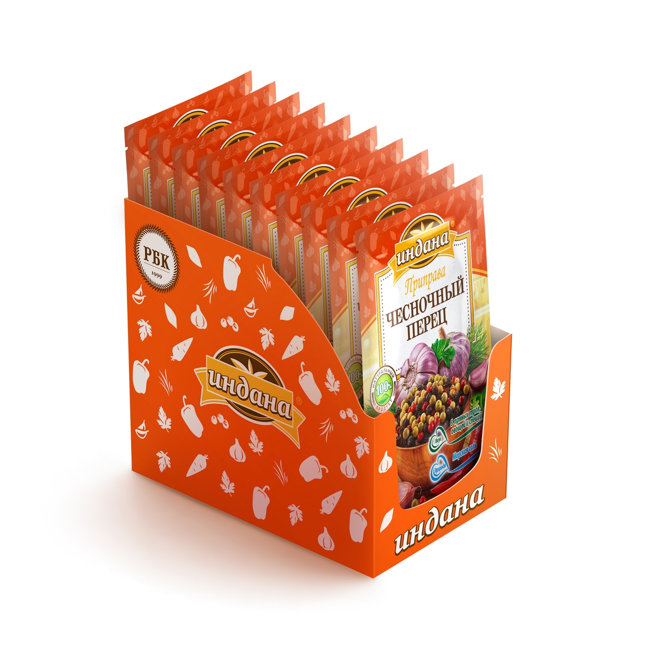 Приправа Индана чесночный перец, 15г