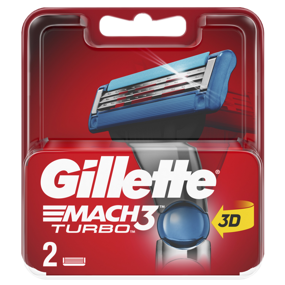 Кассеты сменные Gillette Mach3 Turbo для бритвенного станка 2шт