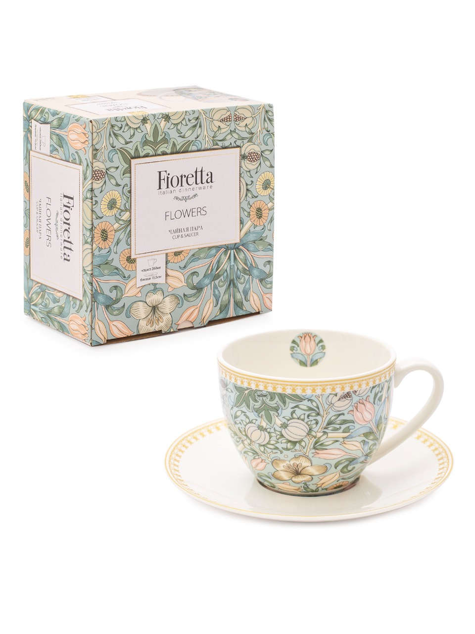 Пара Flowers Fioretta чайная, 260мл