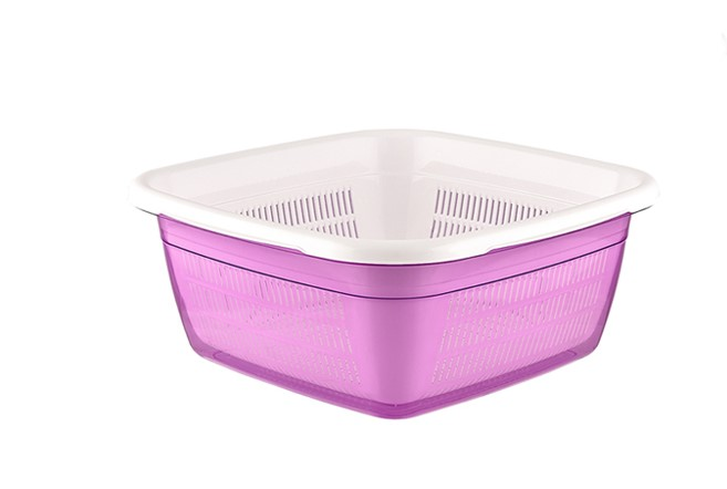 Миска Hobby Life Emerald квадратная с дуршлагом, 3.8л