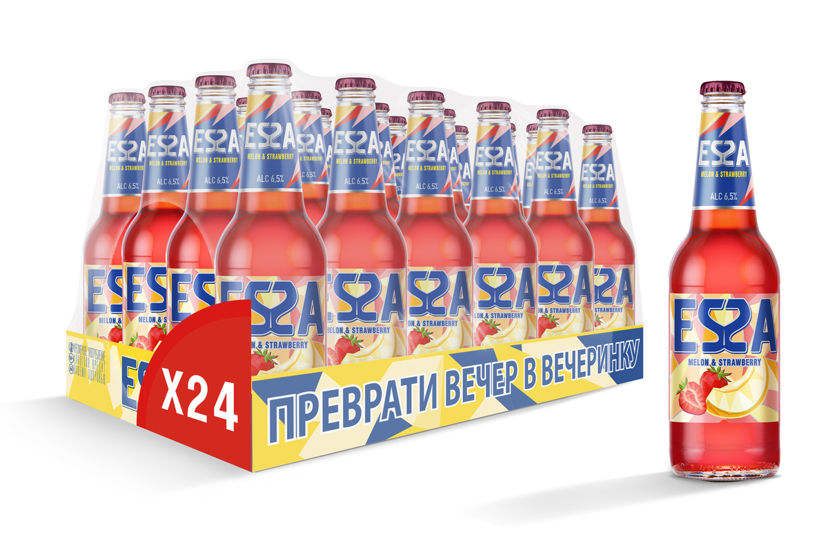 Напиток Essa пивной дыня-клубника, 0.4л