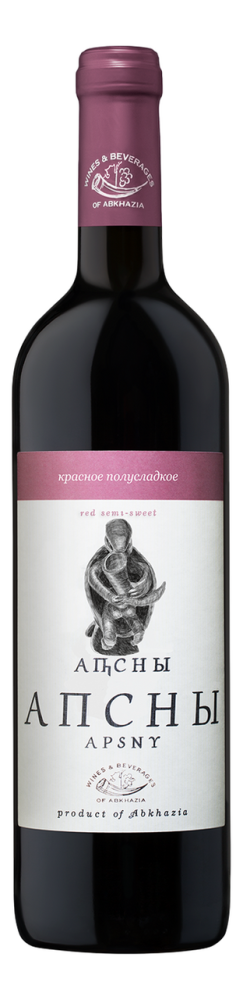 Вино Апсны красное полусладкое, 0.75л