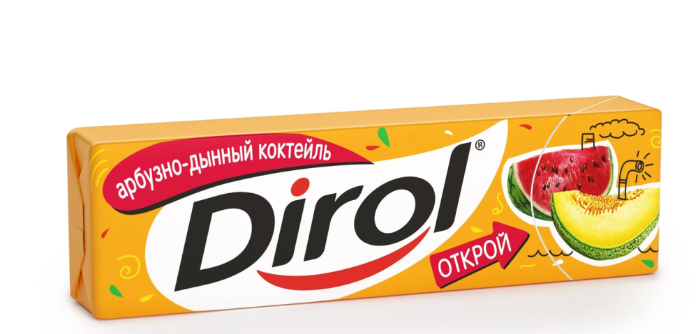 Жевательная резинка Dirol арбузно-дынный коктейль 13,6г
