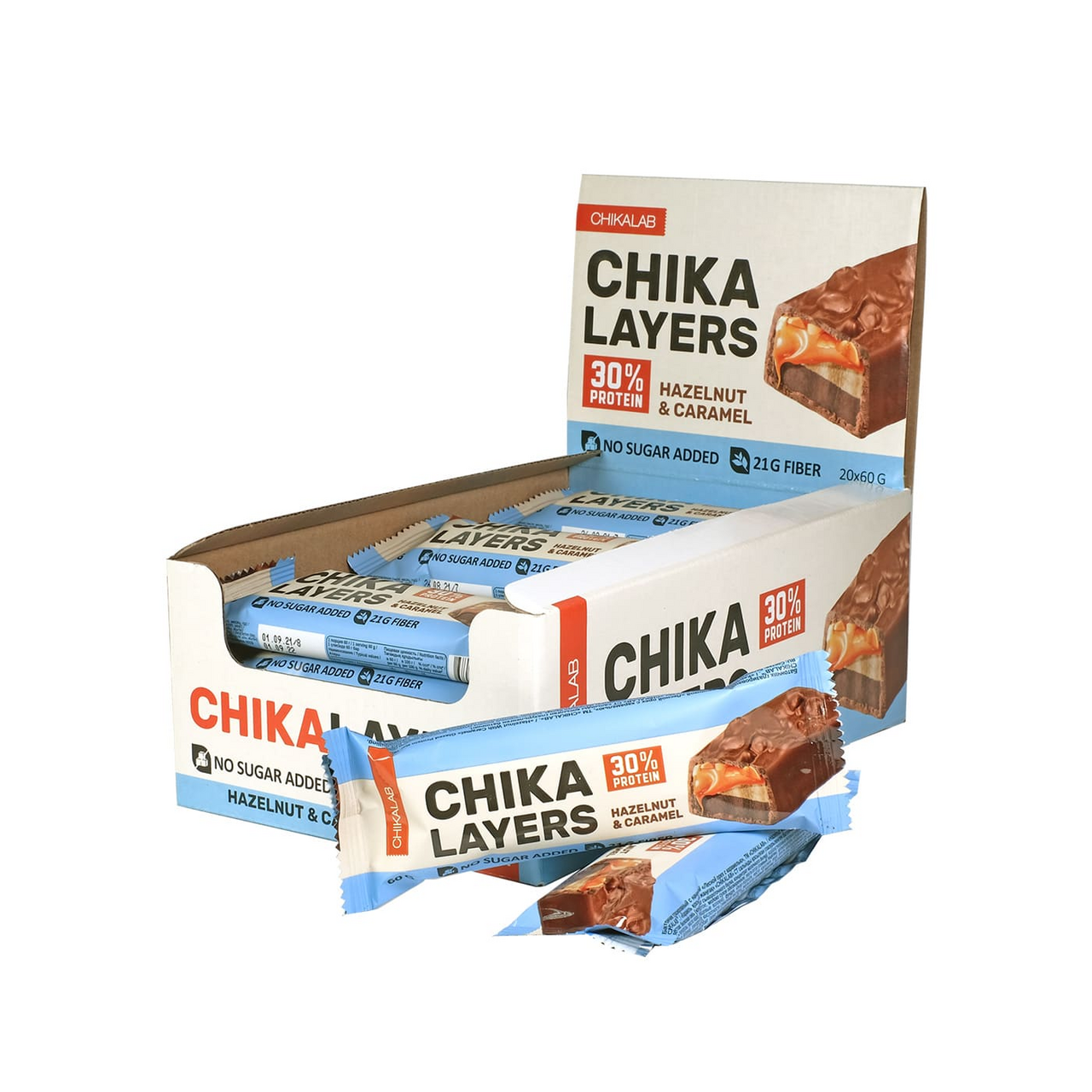 Батончик Chikalab Chika Layers Лесной орех с карамелью, 60г