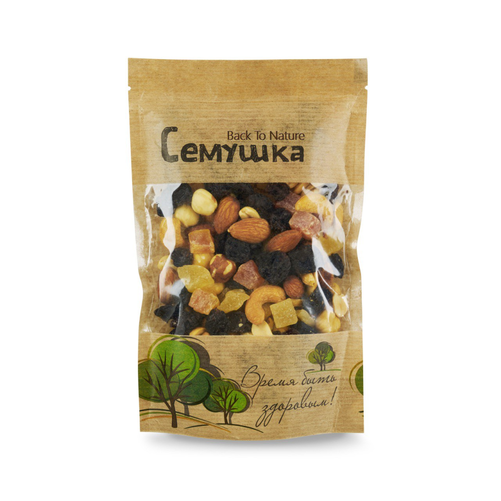 Смесь Семушка жареных орехов сладкая с цукатами, 150г