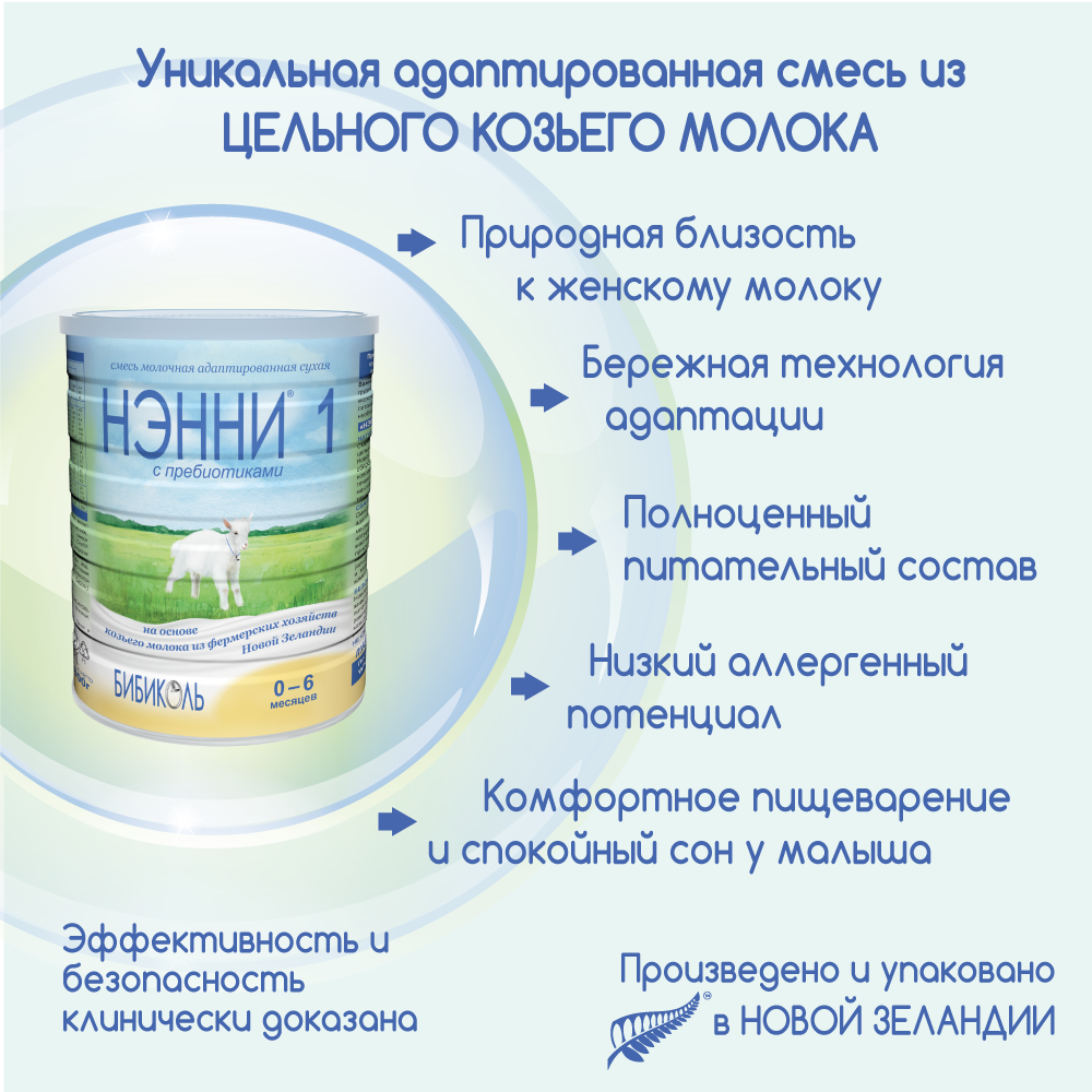 Смесь Нэнни 1 молочная с пребиотиками, 800г