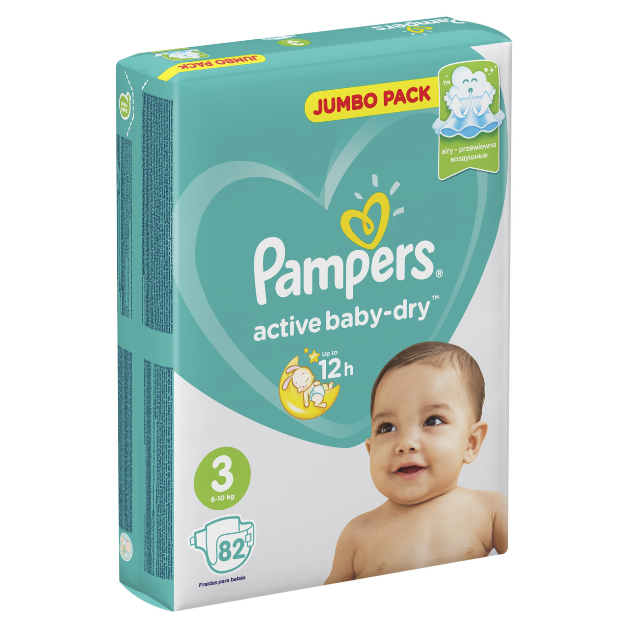 Подгузники Pampers Active Вaby midi 3 (4-9 кг, 82 штуки)