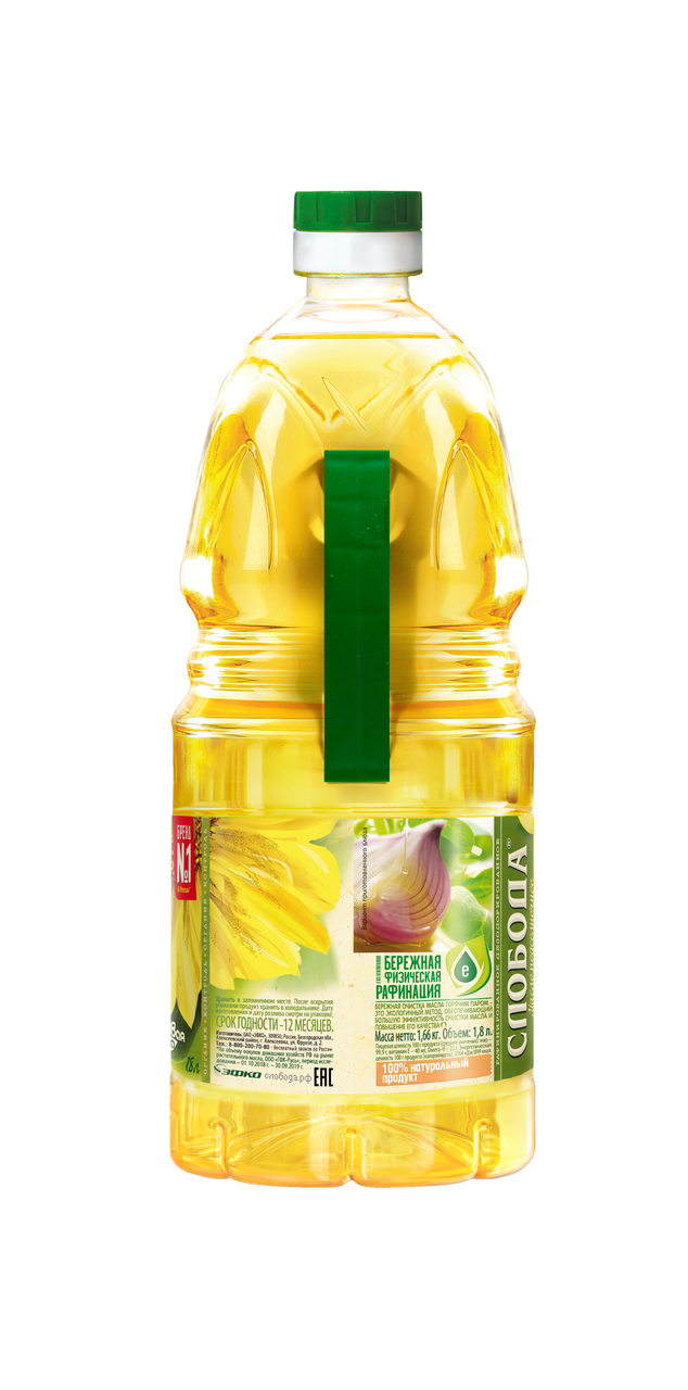 Масло Слобода подсолнечное рафинированное дезодорированное 1,8л
