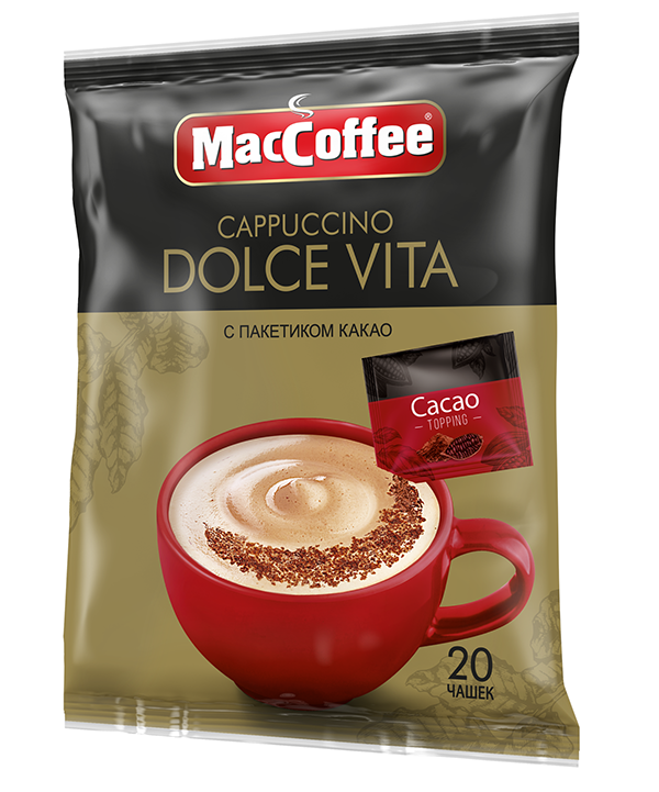 Напиток кофейный MacCoffee Capuccino Dolce Vita порционный (24г x 20шт), 480г