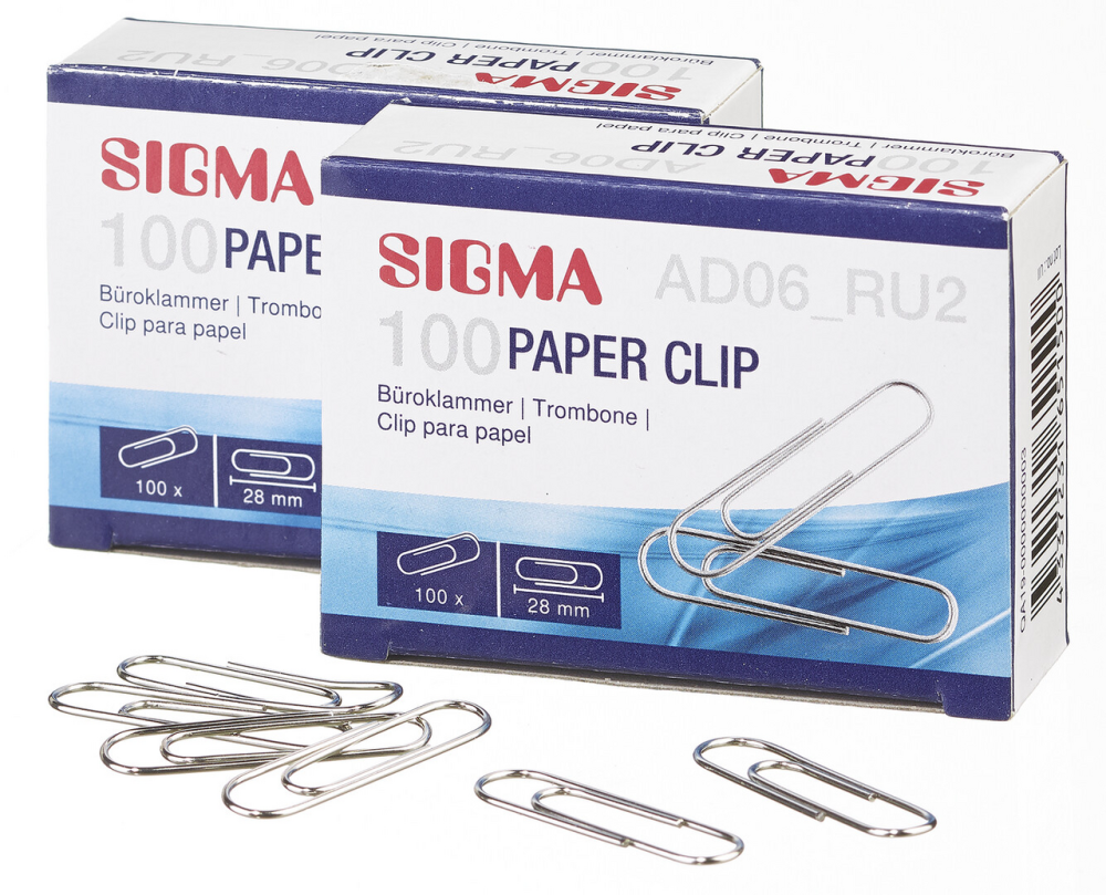 Скрепки SIGMA, 28 мм, 100 шт.