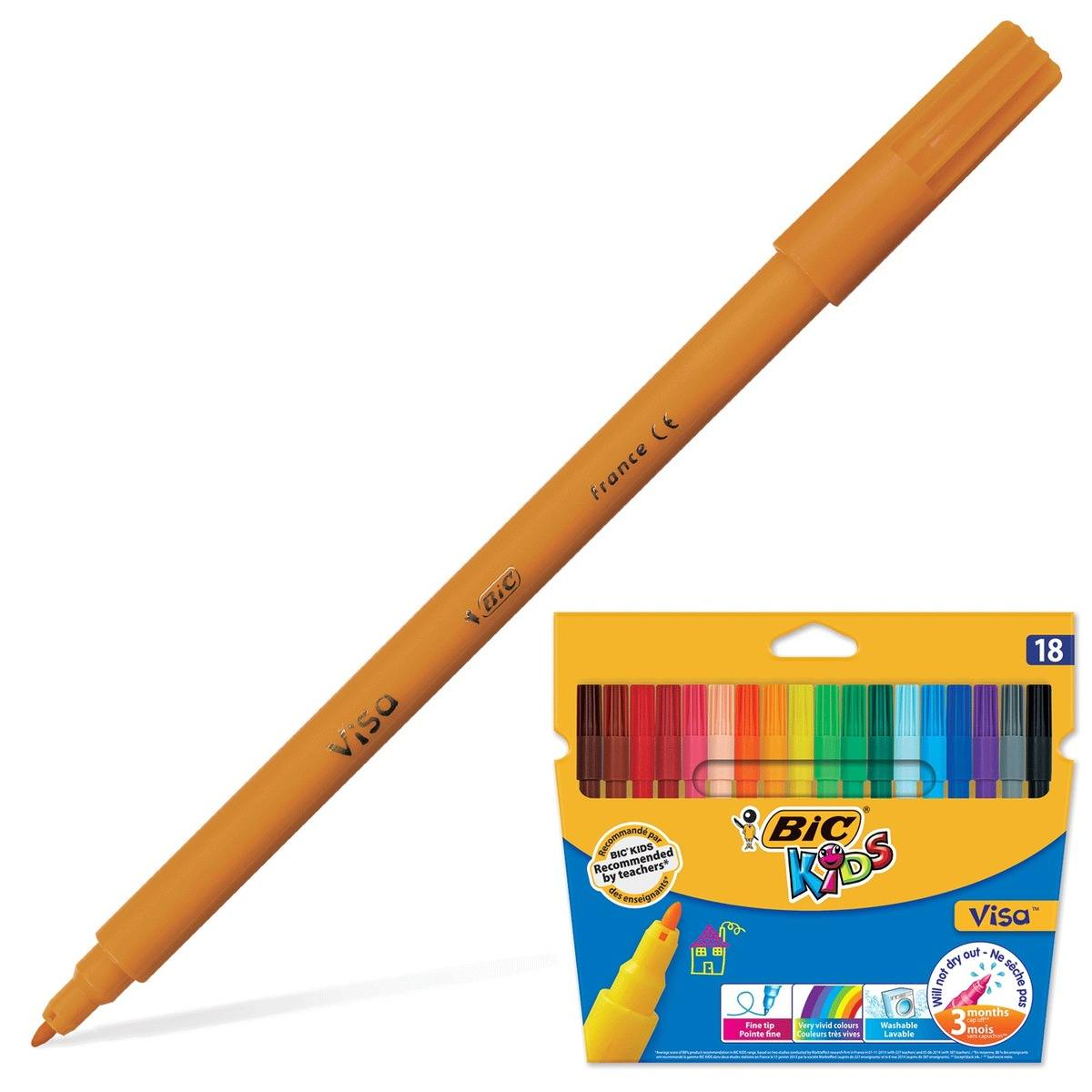 Фломастеры BIC Visa Kids, 18шт