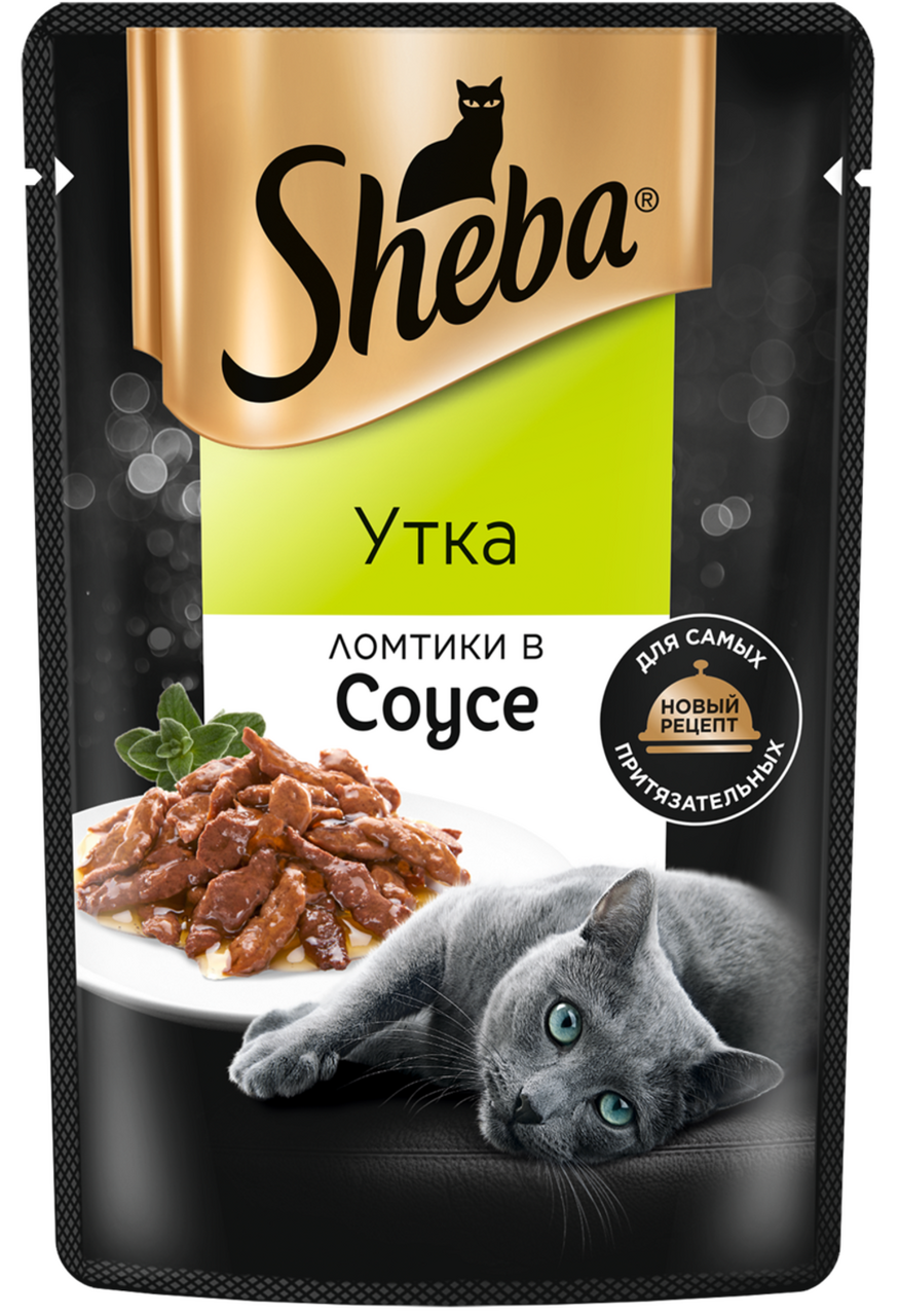 Влажный корм для кошек Sheba Ломтики в соусе с уткой, 75г