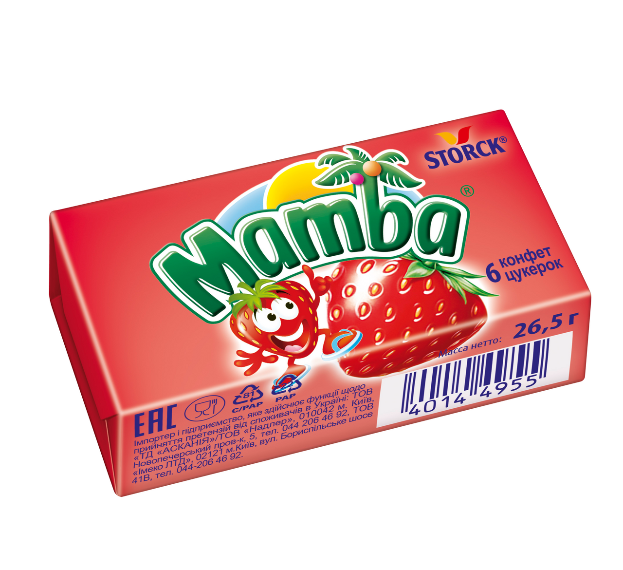 Жевательные конфеты Mamba Ассорти, 27г
