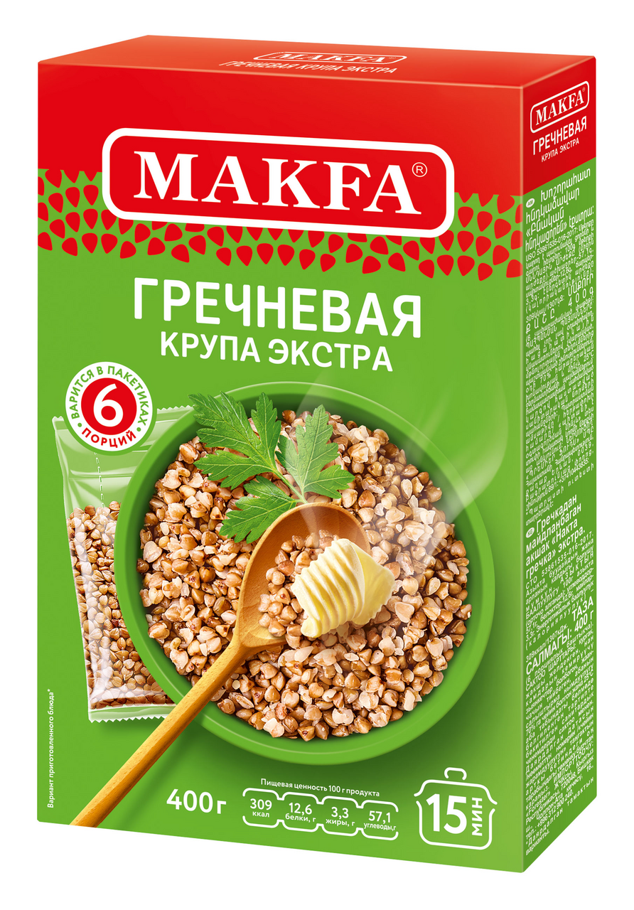 Крупа гречневая Makfa ядрица экстра, 400г