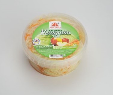 Капуста Алые паруса квашеная с яблоками, 500г