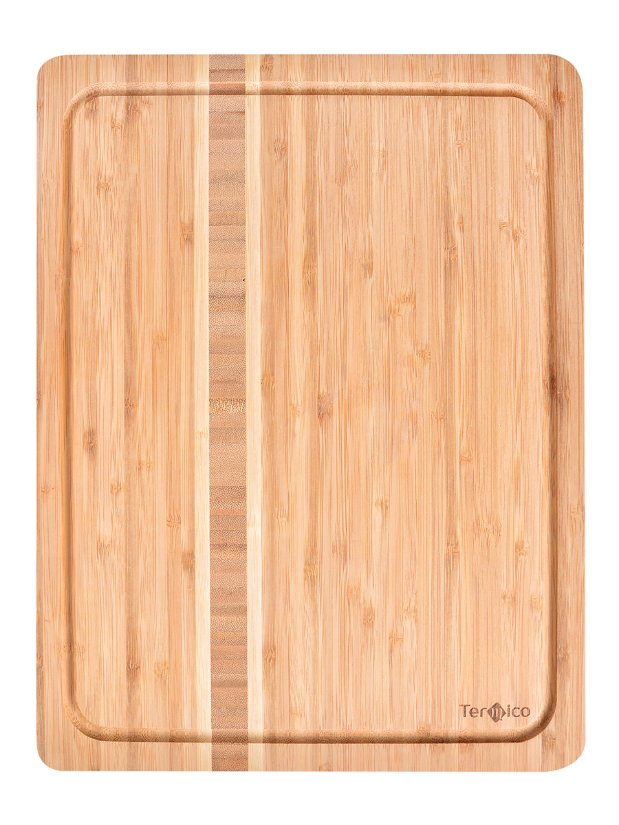 Доска разделочная бамбук со скошенными краями 39x30x1.8 cм,