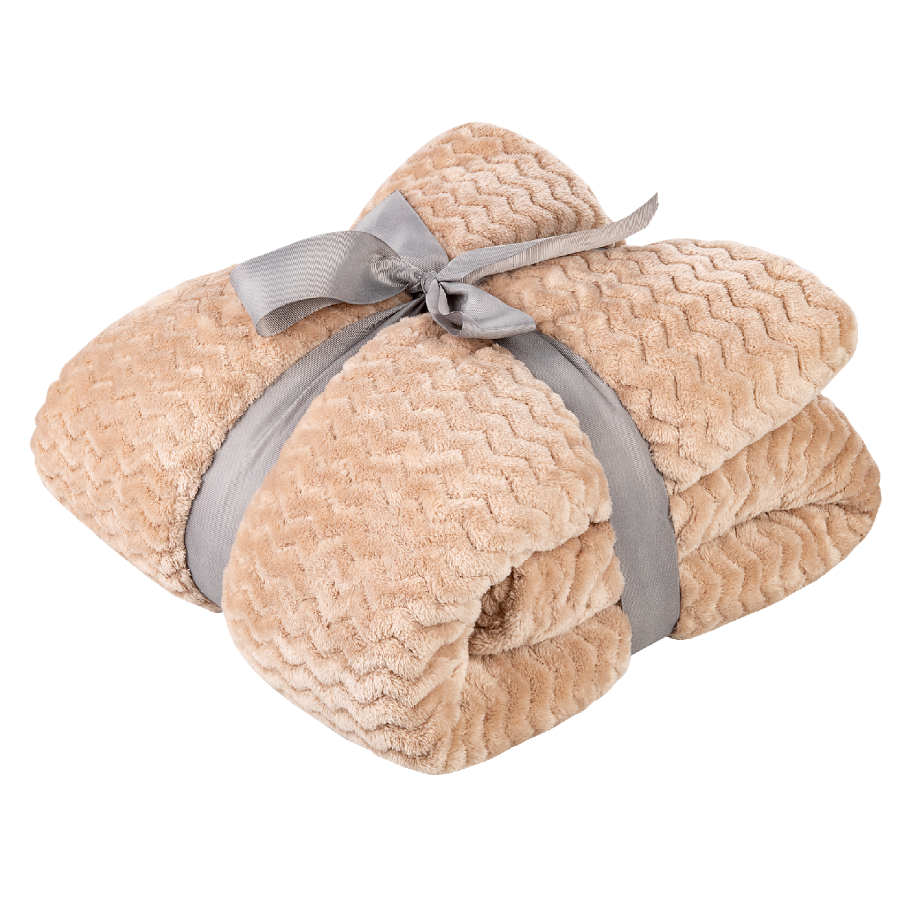 Tarrington House Плед микровелюр Волна бежевый 250г, 200 x 220см