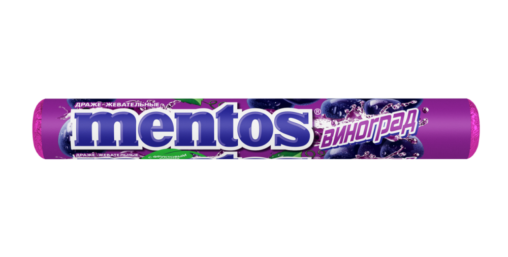 Драже жевательные Mentos виноград, 38г