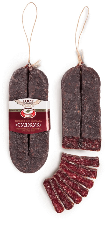 Колбаса Тавр Суджук сырокопченая нарезка, 200г