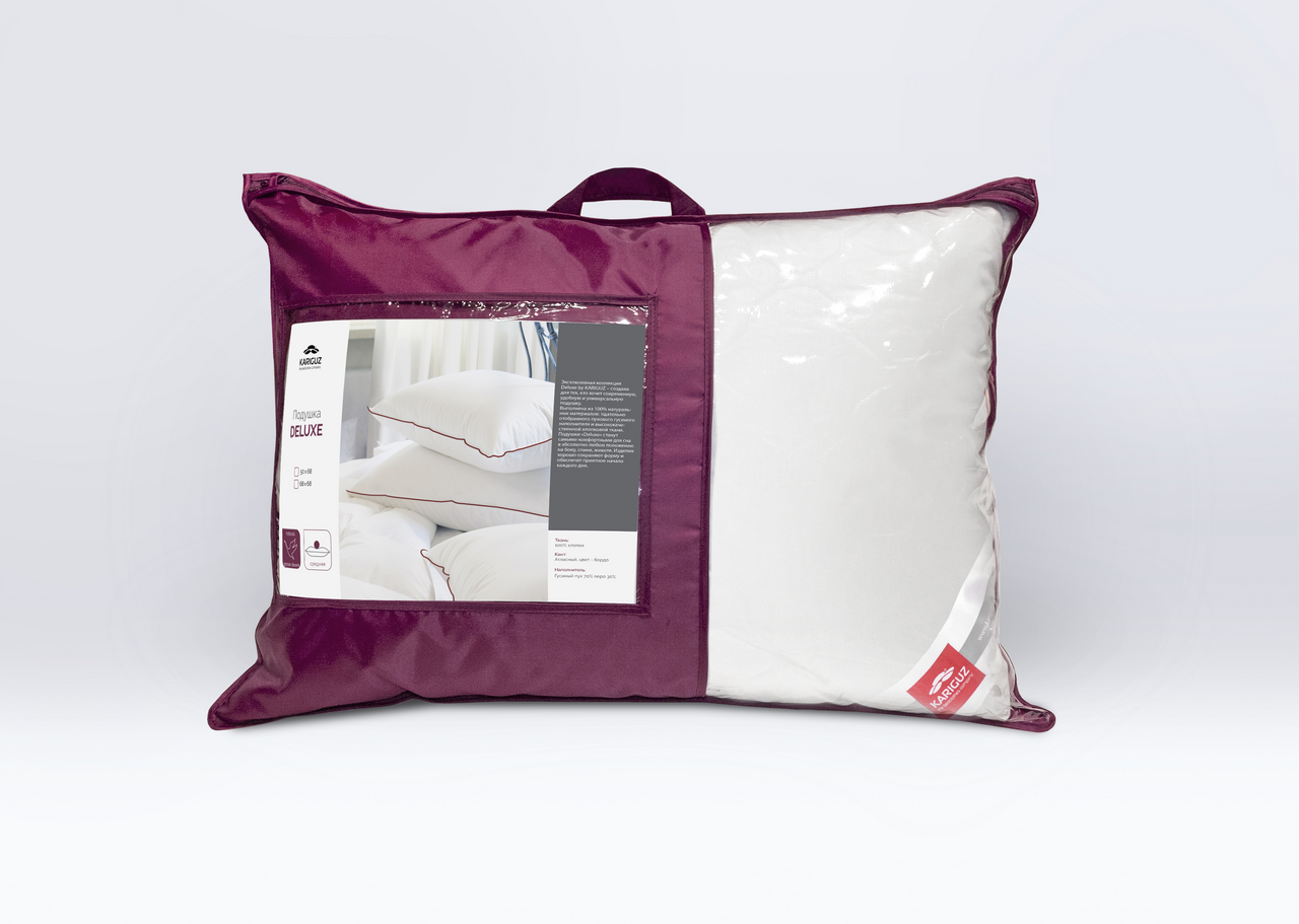 Подушка Kariguz Делюкс гусиный пух 70% перо 30%, 50 x 70см
