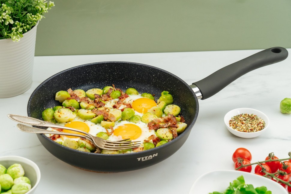 Сковорода с ручкой Нева металл посуда Titan space индукция, 26см