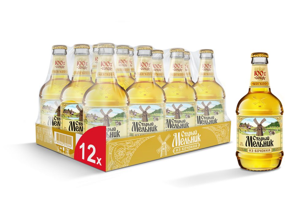 Пиво Старый Мельник из Бочонка Мягкое, 0.45л x 12 шт