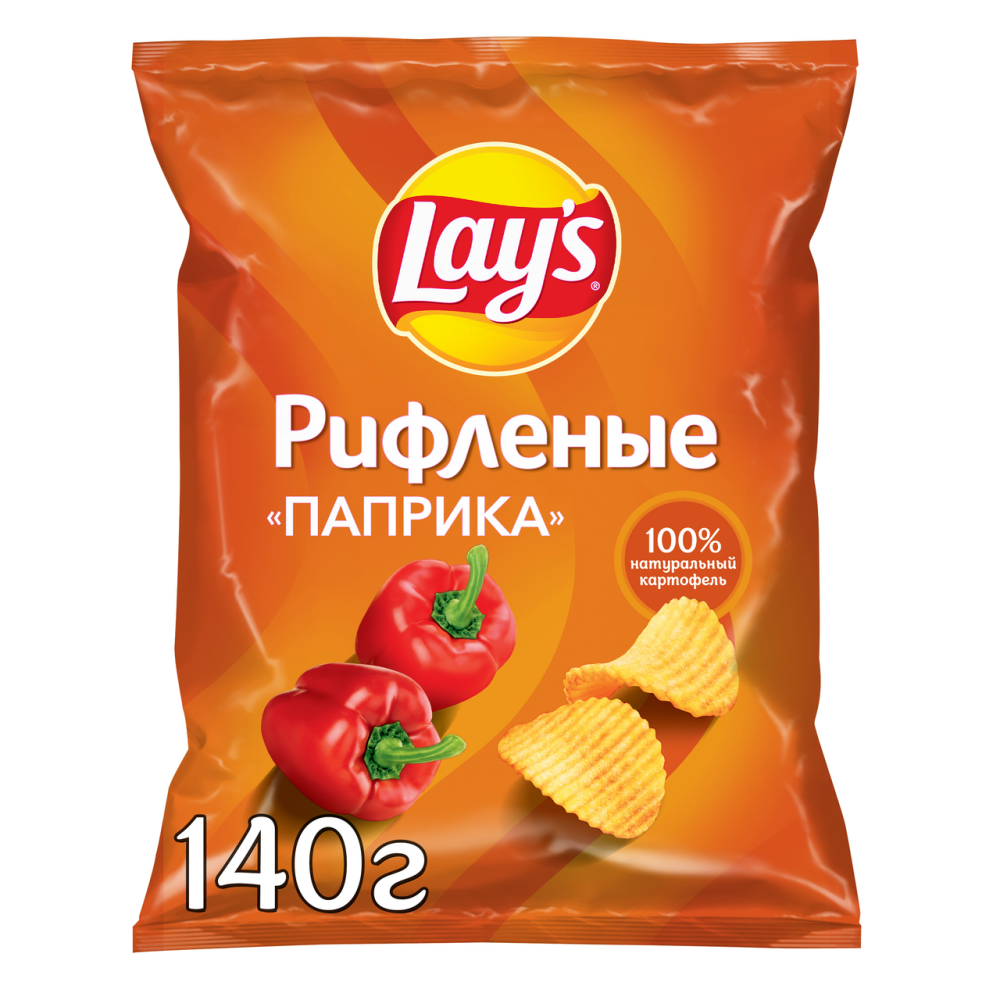 Чипсы Lay's рифленые паприка, 140г