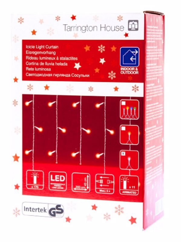 Гирлянда TARRINGTON HOUSE Сосульки, холодный белый, 175 диодов, 3х0,4 м