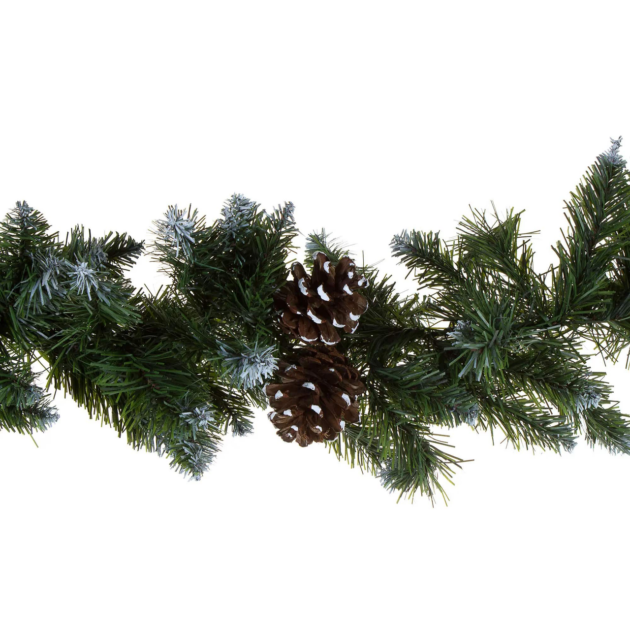 Гирлянда еловая B&H пушистые ветки с шишками, 270см