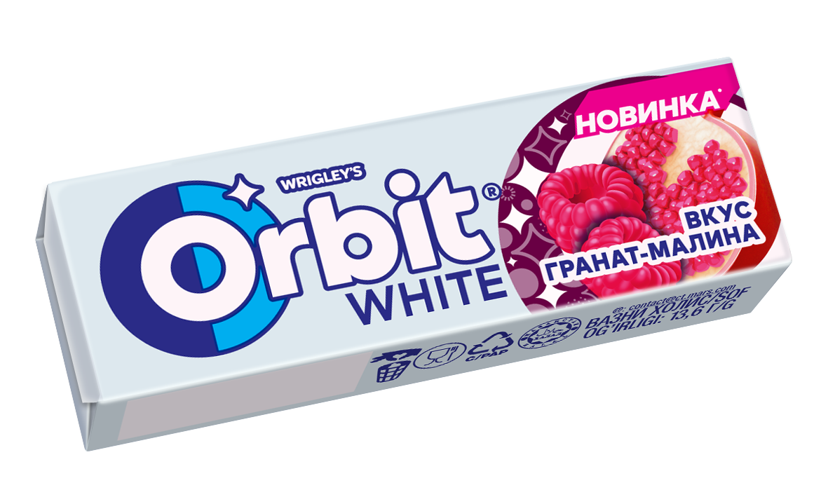 Жевательная резинка Orbit малина-гранат, 14г
