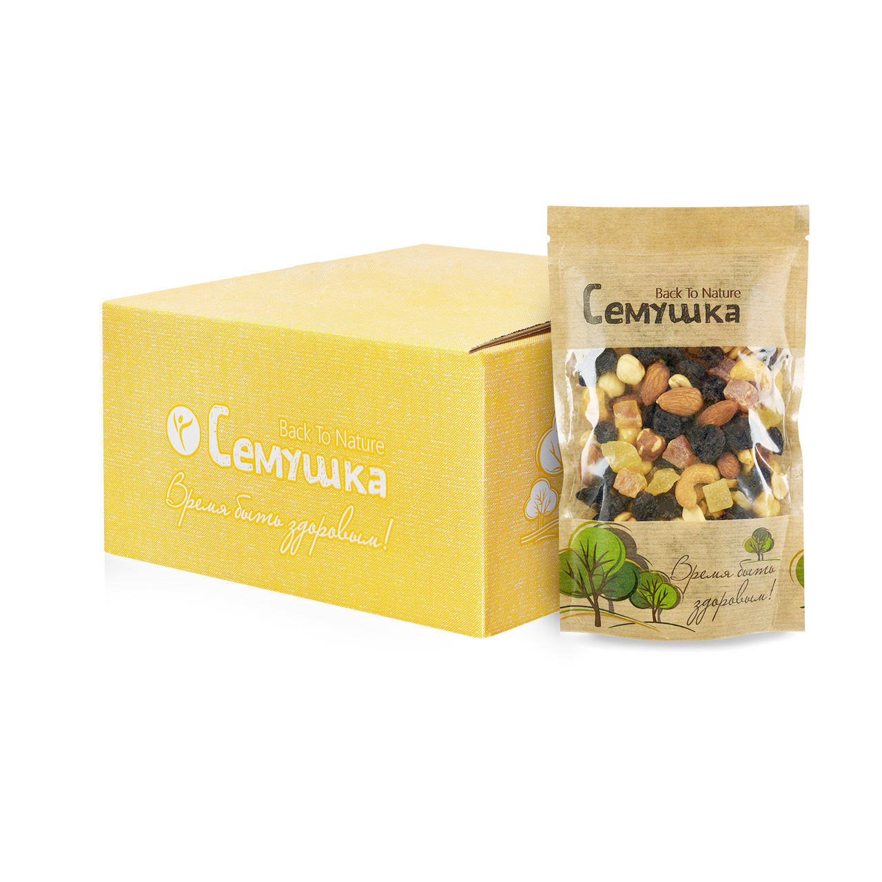 Смесь Семушка жареных орехов сладкая с цукатами, 150г