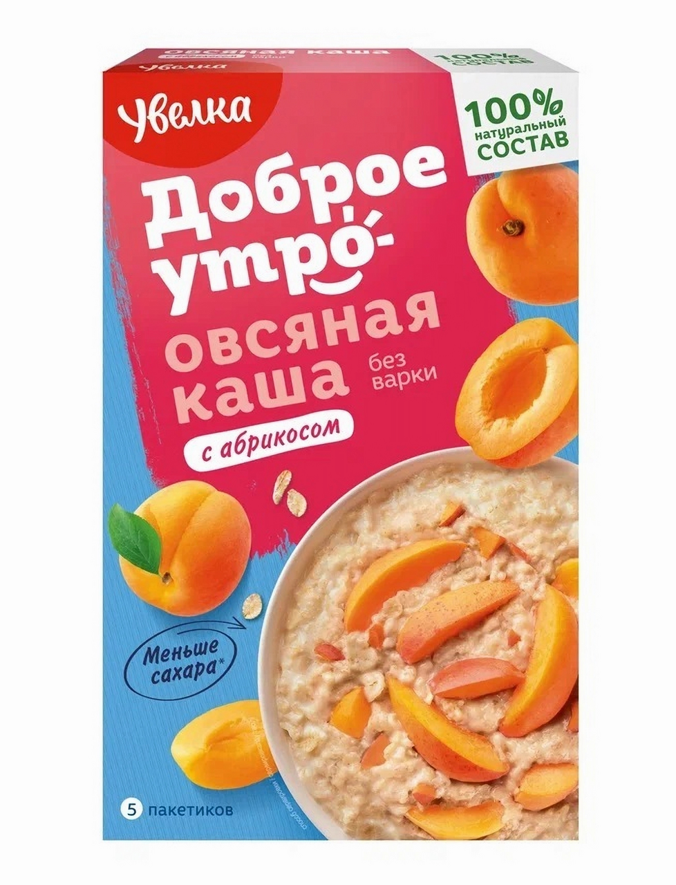 Каша овсяная Увелка с абрикосом (40г x 5шт), 200г