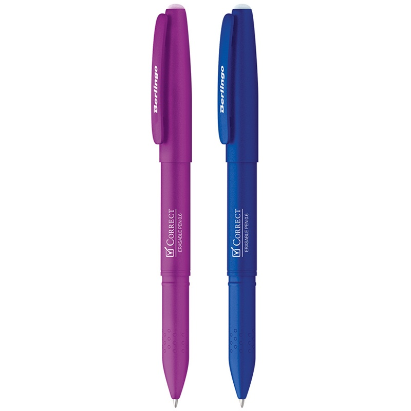 Ручки гелевые Berlingo Correct стираемые синие, 2шт
