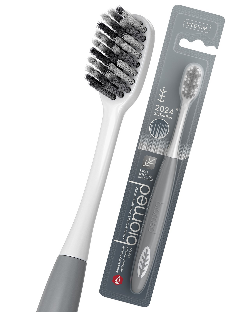 Зубная щетка Biomed Silver зубная комплексная средняя Зубная щетка Biomed Silver зубная комплексная средняя