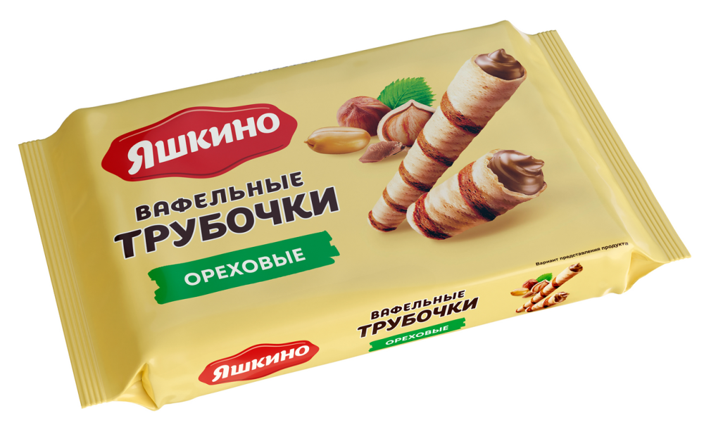 Трубочки Яшкино вафельные ореховые, 190г