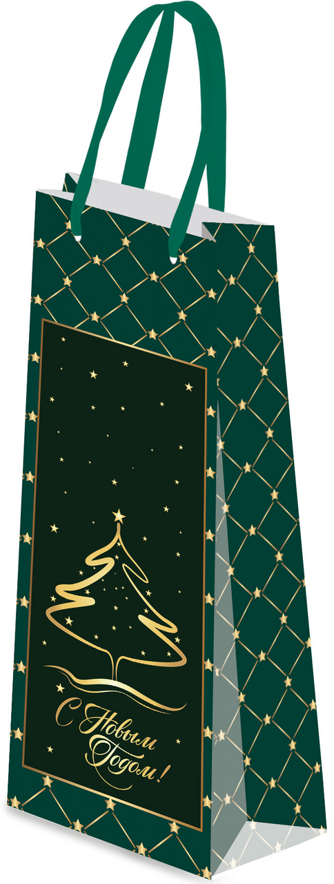 Сумка Academy Style под бутылку тиснение, 12см x 36см