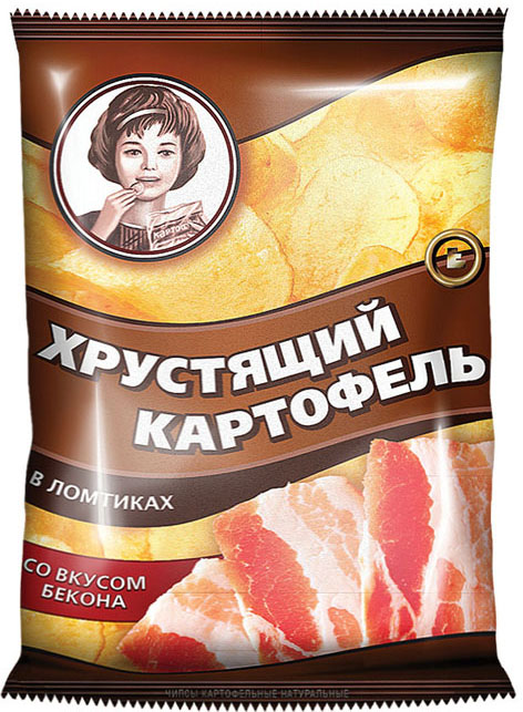 Чипсы Хрустящий картофель в ломтиках со вкусом бекона, 70г