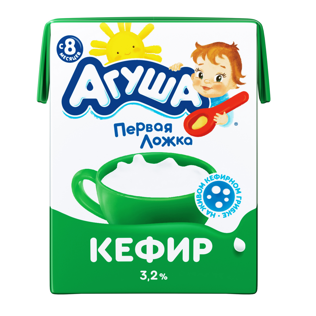 Кефир Агуша для детского питания с 8 месяцев 3,2% 0,204г