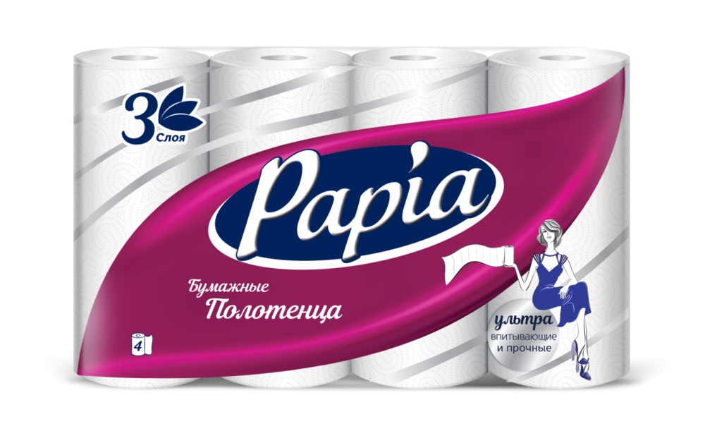 Бумажные полотенца Papia 4 рулона