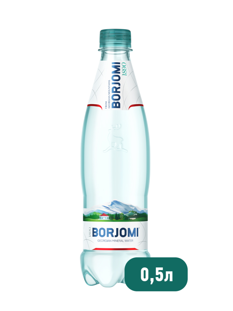 Вода Borjomi минеральная природная питьевая лечебно-столовая газированная 0,5л ПЭТ Вода Borjomi минеральная природная питьевая лечебно-столовая газированная 0,5л ПЭТ