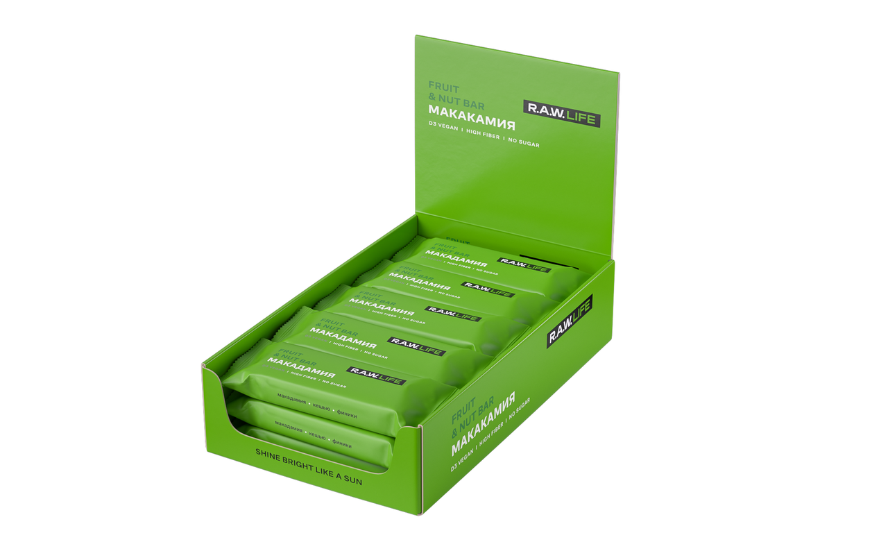 Батончик R.A.W. LIFE орехово-фруктовый Макадамия, 47г